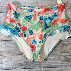 Aerie Colorful Tie-Dye Bikini Bottoms size large